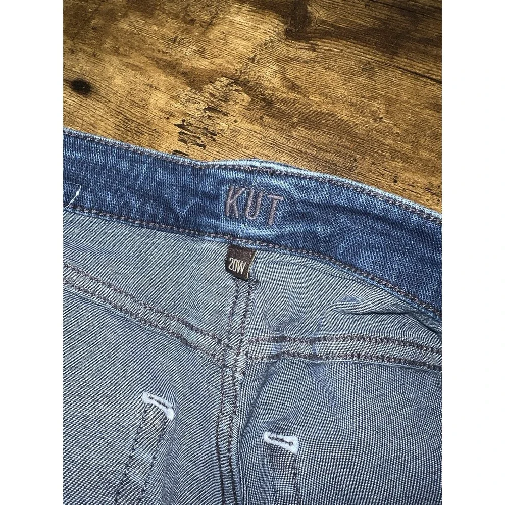 NWT! Kut From The Kloth Amy Frayed Hem High Rise Boyfriend Jeans Indigo Blue 20W - Picture 10 of 11